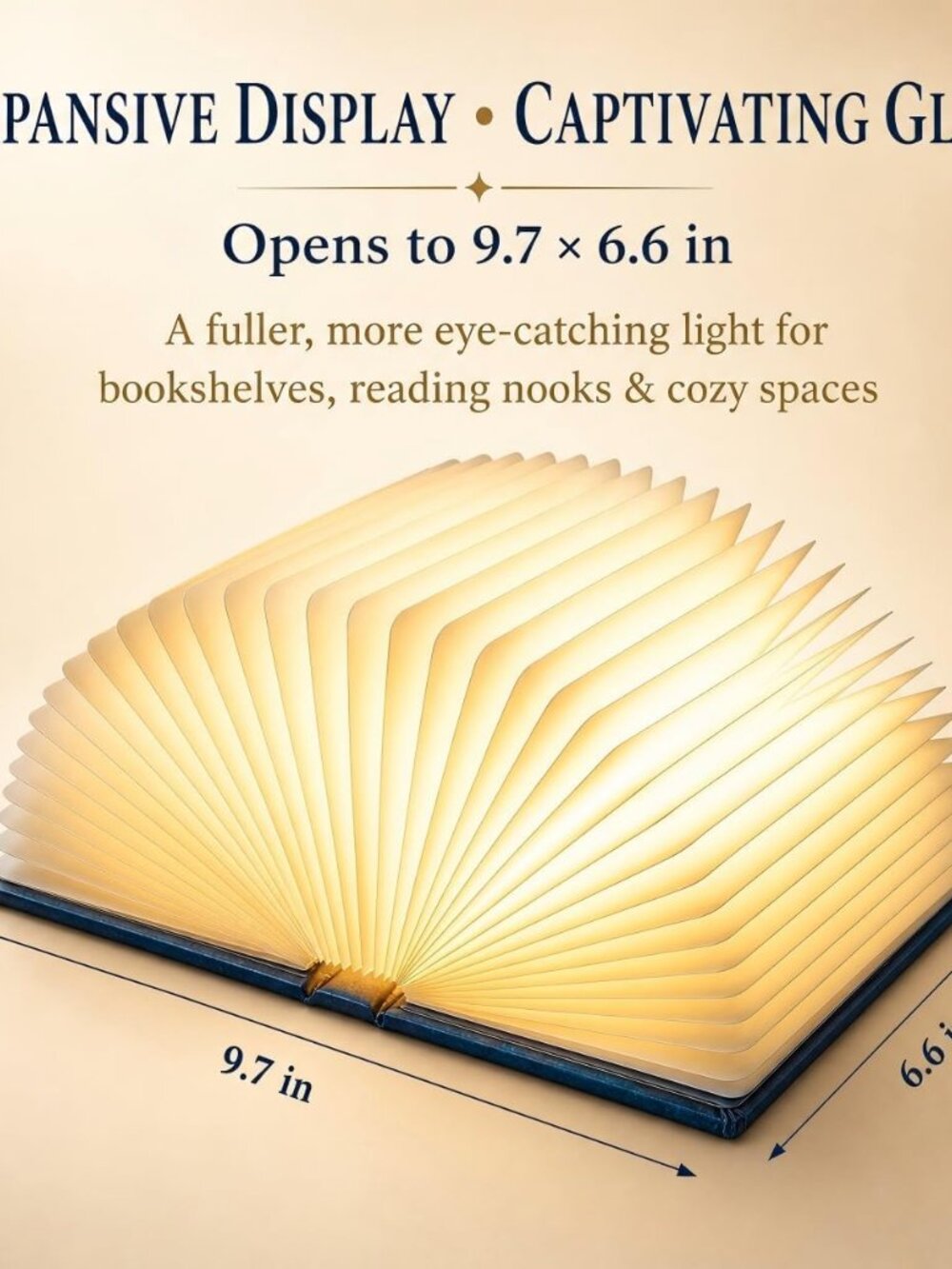 Book Lovers Gifts BookLamp - 5 Color Lights, 1200mah Battery, Foldable Paper Lam - Picture 7 of 9